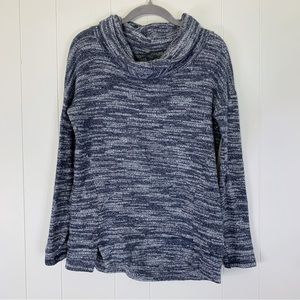 aerie Blue Space Dye Cowl Neck Long Sleeve Tee XS